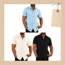 Camisa Masculina em Linho de Manga Curta Ipanema