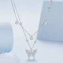 Colar Duplo Butterfly em Prata 925