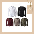 Camiseta Masculina Manga Longa Gola Henley Itajaí