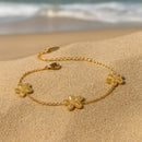 Pulseira Flores Banhada em Ouro 18k