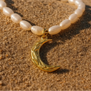 Colar com Pérolas Naturais Millene Lua Banhado em Ouro 18k