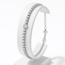 Pulseira de Pedras de Zircônia e Coração Banhada em Ouro 18k