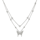 Colar Duplo Butterfly em Prata 925