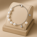 Pulseira  Com Pérolas e Zircônias em Prata 925