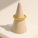 Anel Ajustável Cravejado com Zircônias Banhado em Ouro 18k