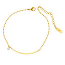 Tornozeleira Charme com Zircão Banhada em Ouro 18k