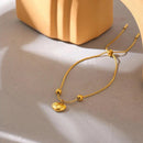 Pulseira Coração de Madrepérola Banhada em Ouro 18k