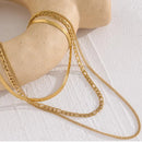 Colar Triplo Couches de Luxe Banhado em Ouro 18k