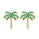 Brinco Palmeira com Pedras Verdes