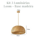 Luminária Pendente de Bambu Rattan Loom