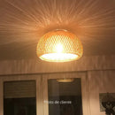 Luminária de Teto de Bambu Rattan Solis