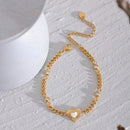 Pulseira Coração e Zircônias Banhado em Ouro 18k
