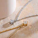 Colar com Pingente de Zircônia Cubica Banhado em Ouro 18k