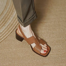 Argos Sapato Feminino Com Fivela Lateral De Couro - Marrom
