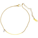 Tornozeleira Charme com Zircão Banhada em Ouro 18k