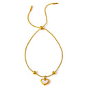 Pulseira Coração de Madrepérola Banhada em Ouro 18k