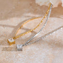 Colar com Pingente de Zircônia Cubica Banhado em Ouro 18k