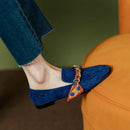 Dijon Mocassim Feminino  de Couro Suede com Lacinho