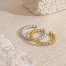 Anel Ajustável Cravejado com Zircônias Banhado em Ouro 18k