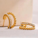 Brinco Argola Dupla com Pérolas Banhado em Ouro 18k