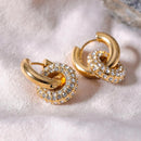 Brincos Huggie de Zircônia e Aço Inoxidável 18K-5