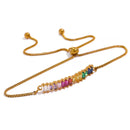 Pulseira Arco Iris Banhada em Ouro 18k