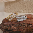Anel Ajustável com Pedras de Zircônia Banhado em Ouro 18k