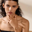 Pulseira Camada Dupla com Perólas Naturais Banhado em Ouro 18k