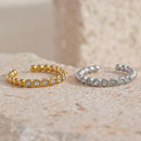 Anel Ajustável Cravejado com Zircônias Banhado em Ouro 18k