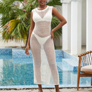 Saída de Praia Vestido Tricotado Jasmim