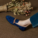 Dijon Mocassim Feminino  de Couro Suede com Lacinho