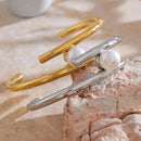 Bracelete com Pérola  Banhado em Ouro 18k