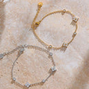 Pulseira Micro Flores Banhada em Ouro 18k