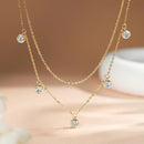 Colar Duplo de Prata 925 com Pedras Moissanite