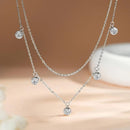 Colar Duplo de Prata 925 com Pedras Moissanite