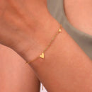 Pulseira Com Corações Banhada em Ouro 18k