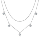 Colar Duplo de Prata 925 com Pedras Moissanite
