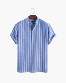 Camisa Masculina Listrada Gola Padre Mônaco
