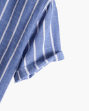 Camisa Masculina Listrada Gola Padre Mônaco