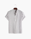Camisa Masculina Listrada Gola Padre Mônaco